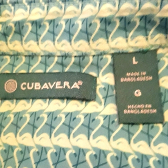 Cubavera Men's flamingo short sleeve button down cotton shirt size Large - Picture 7 of 9